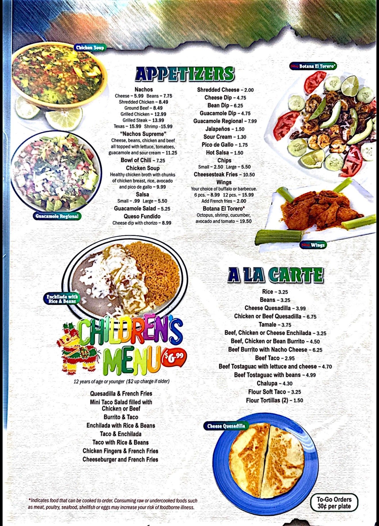 Menu Page 1